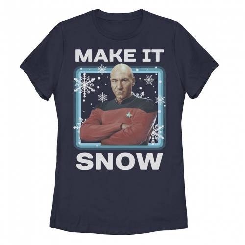 【★百貨店SALE★6/11夜夜中2時迄】文字記号 プルオーバー 紺色 米国海軍 TREK: 【 LICENSED CHARACTER STAR THE NEXT GENERATION PICARD MAKE IT SNOW TEE / NAVY 】 キッズ もの言う花 マタニティ トップス カットソー