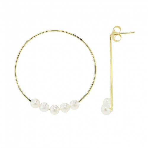 ゴールド パール フープ イヤリング 【 JEWELMAK 14K GOLD FRESHWATER CULTURED PEARL HOOP EARRINGS / 14K GOLD 】 ジュエリー アクセサリー レディースジュエリー|スニケス
