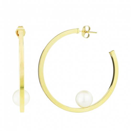 ゴールド パール フープ イヤリング 【 JEWELMAK 14K GOLD FRESHWATER CULTURED PEARL HOOP EARRINGS / 14K GOLD 】 ジュエリー アクセサリー レディースジュエリー|スニケス