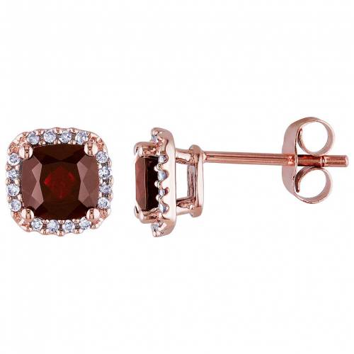 ローズ ゴールド ダイヤモンド イヤリング & T.W. 【 STELLA GRACE 10K ROSE GOLD GARNET 1/10 CARAT DIAMOND HALO EARRINGS / 10K ROSE GOLD 】 ジュエリー アクセサリー レディースジュエリー｜スニケス 160,600円