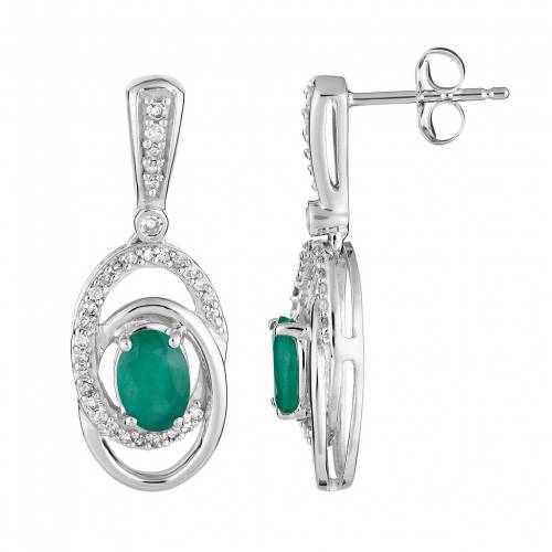 白色 ホワイト ゴールド ダイヤモンド フープ イヤリング & T.W. 【 UNBRANDED 10K WHITE GOLD EMERALD 1/5 CARAT DIAMOND INTERLOCKING HOOP DROP EARRINGS / 10K WHGOLD 】 ジュエリー アクセサリー レディースジュエリー|スニケス