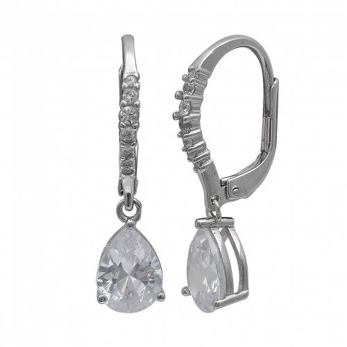 銀色 シルバー イヤリング 黒色 ブラック 【 PRIMROSE STERLING SILVER CUBIC ZIRCONIA PEAR TEARDROP EARRINGS / BLACK 】 ジュエリー アクセサリー レディースジュエリー|スニケス