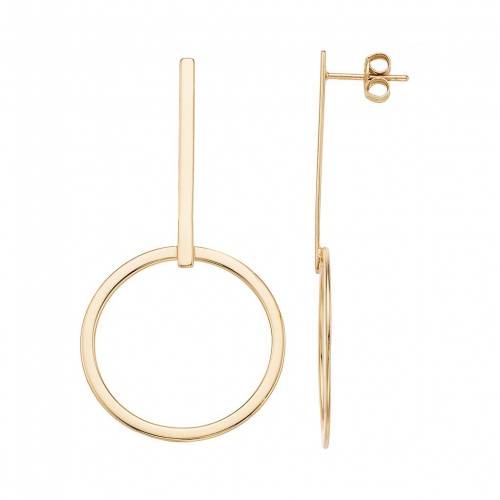 銀色 シルバー フープ イヤリング 【 STERLING SILVER BAR HOOP DROP EARRINGS / 】 ジュエリー アクセサリー レディースジュエリー｜スニケス