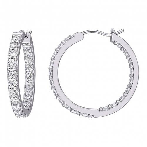 白色 ホワイト ゴールド フープ イヤリング 【 STELLA GRACE 10K WHITE GOLD LAB-CREATED MOISSANITE HOOP EARRINGS / 10K WHITE GOLD 】 ジュエリー アクセサリー レディースジュエリー