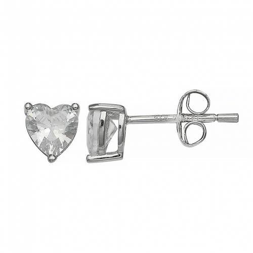 銀色 シルバー イヤリング 黒色 ブラック 【 PRIMROSE STERLING SILVER CUBIC ZIRCONIA HEART STUD EARRINGS / BLACK 】 ジュエリー アクセサリー レディースジュエリー