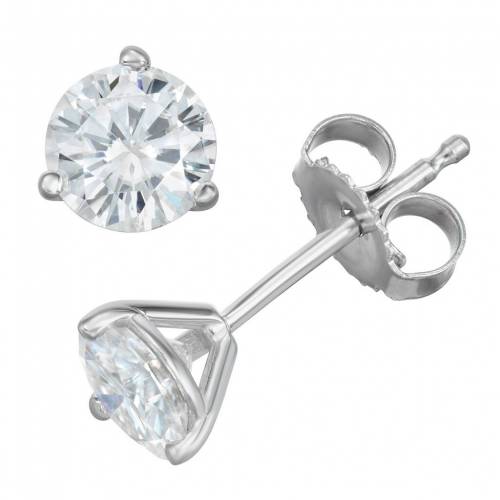 ゴールド イヤリング T.W. 【 UNBRANDED 14K GOLD 1 CARAT LAB-CREATED MOISSANITE SOLITAIRE 3-PRONG STUD EARRINGS / 】 ジュエリー アクセサリー レディースジュエリー