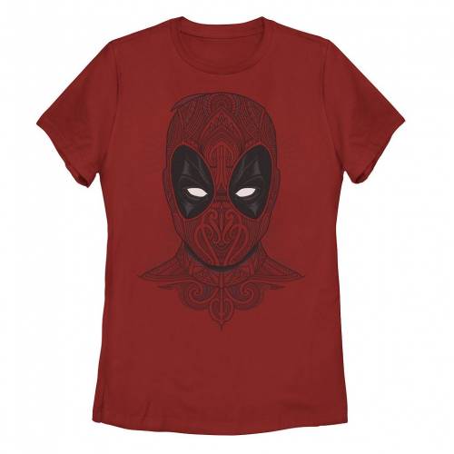 【★百貨店SALE★6/11夜夜中2時迄】文字記号 美術 プルオーバー 赤 赤いこと 【 LICENSED CHARACTER MARVEL DEADPOOL LINE ART MASK TEE / RED 】 キッズ もの言う花 マタニティ トップス カットソー