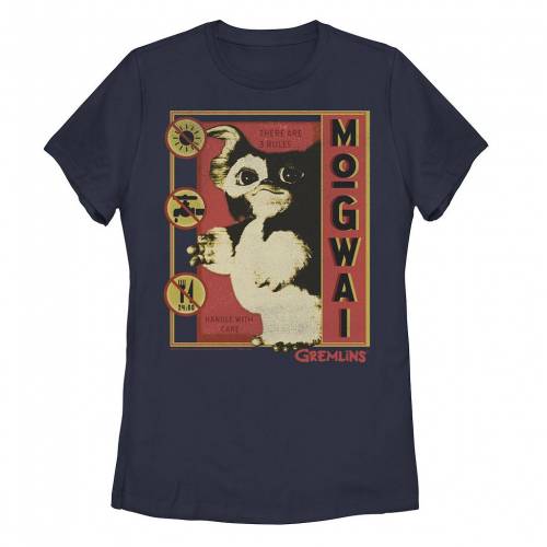 【★百貨店SALE★6/11夜夜中2時迄】文字記号 プルオーバー 紺色 米国海軍 【 LICENSED CHARACTER GREMLINS MOGWAI THREE RULES POSTER TEE / NAVY 】 キッズ もの言う花 マタニティ トップス カットソー