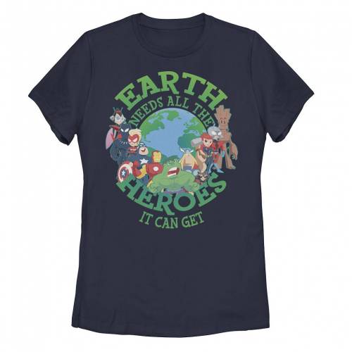 【★百貨店SALE★6/11夜夜中2時迄】文字記号 プルオーバー 紺色 米国海軍 【 LICENSED CHARACTER MARVEL EARTH DAY NEEDS ALL THE HEROES IT CAN GET TEE / NAVY 】 キッズ もの言う花 マタニティ トップス カットソー