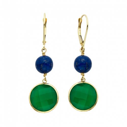 ゴールド 緑 グリーン イヤリング & 【 UNBRANDED 14K GOLD GREEN ONYX LAPIS LAZULI BEADED DROP EARRINGS / MULTI NONE 】 ジュエリー アクセサリー レディースジュエリー|スニケス