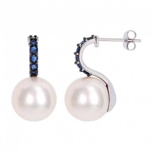 白色 ホワイト ゴールド パール イヤリング & 【 STELLA GRACE 10K WHITE GOLD SAPPHIRE FRESHWATER CULTURED PEARL EARRINGS / 10K WHGOLD 】 ジュエリー アクセサリー レディースジュエリー