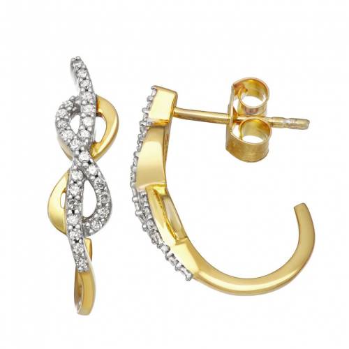 ダイヤモンド イヤリング T.W. 【 HDI 1/4 CARAT DIAMOND INFINITY C-HOOP EARRINGS / STERLING 】 ジュエリー アクセサリー レディースジュエリー|スニケス