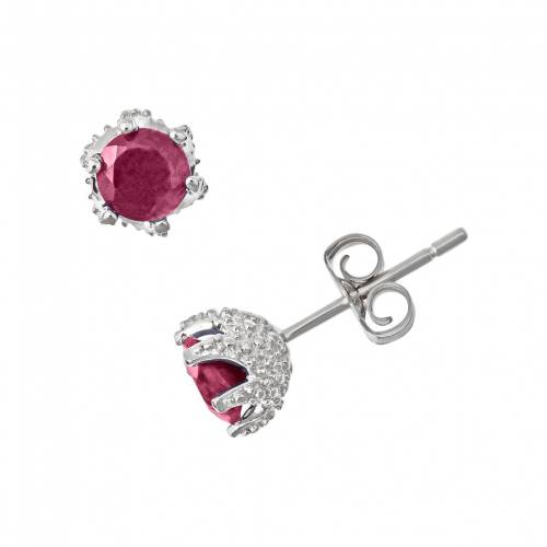 銀色 シルバー イヤリング 【 CELEBRATION GEMS STERLING SILVER RUBY STUD EARRINGS / 】 ジュエリー アクセサリー レディースジュエリー