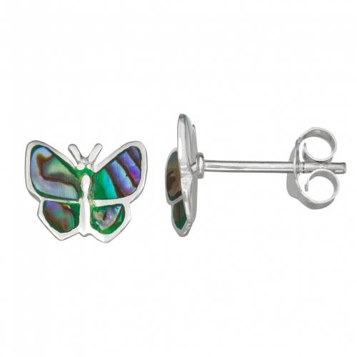 銀色 シルバー イヤリング 【 UNBRANDED STERLING SILVER ABALONE BUTTERFLY STUD EARRINGS / STERLING SILVER 】 ジュエリー アクセサリー レディースジュエリー
