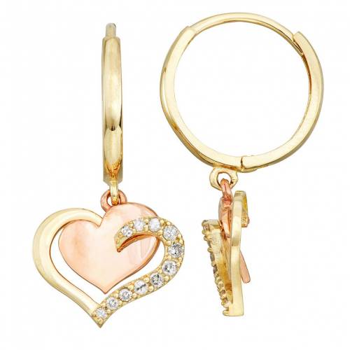 ゴールド ダイヤモンド イヤリング T.W. 【 TIARA 10K GOLD 1/6 CARAT DIAMOND HEART DANGLE EARRINGS / 10K GOLD 】 ジュエリー アクセサリー レディースジュエリー｜スニケス