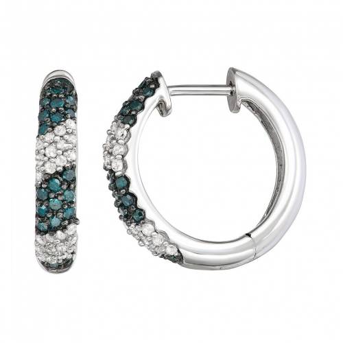 Unbranded 青味 ブルーチーズ 白 白人 内野 フープ イヤリング アッシュグレー T W Silver Unbranded 1 2 Carat Blue White Diamond Hoop Earrings Tone Vimvoxlab Com Np