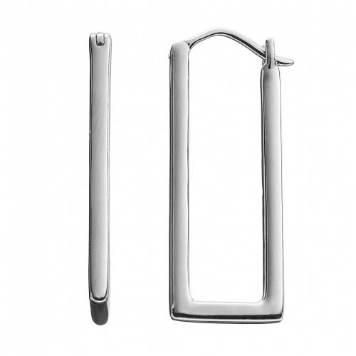 ボストン 銀色 シルバー フープ イヤリング 灰色 グレー 【 BOSTON BAY DIAMONDS STERLING SILVER RECTANGLE HOOP EARRINGS / GREY 】 ジュエリー アクセサリー レディースジュエリー