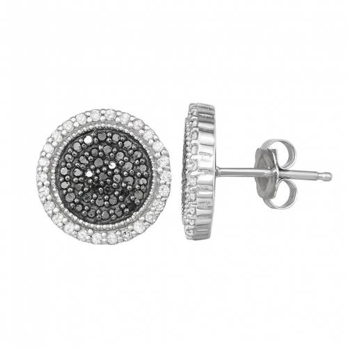 銀色 シルバー 黒色 ブラック 白色 ホワイト ダイヤモンド イヤリング T.W. & 【 JEWELEXCESS STERLING SILVER 1/2 CARAT BLACK WHITE DIAMOND STUD EARRINGS / 】 ジュエリー アクセサリー レディースジュエリー｜スニケス