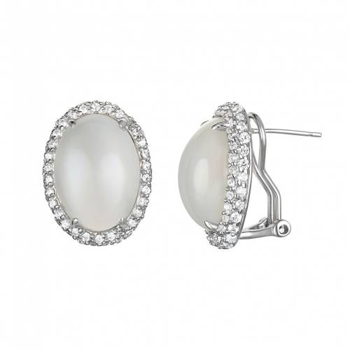 銀色 シルバー イヤリング & 【 SOPHIE MILLER MOONSTONE CUBIC ZIRCONIA STERLING SILVER OVAL HALO STUD EARRINGS / MULTI NONE 】 ジュエリー アクセサリー レディースジュエリー