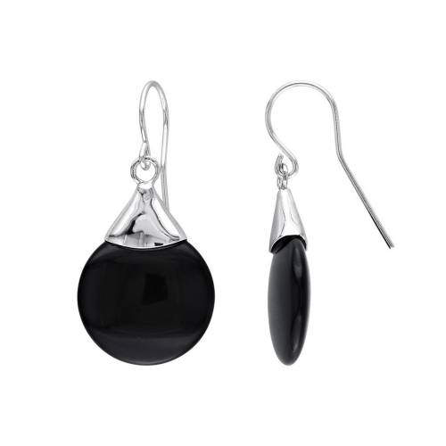 銀色 シルバー イヤリング 黒色 ブラック 【 STELLA GRACE STERLING SILVER ONYX DISC DROP EARRINGS / BLACK 】 ジュエリー アクセサリー レディースジュエリー|スニケス