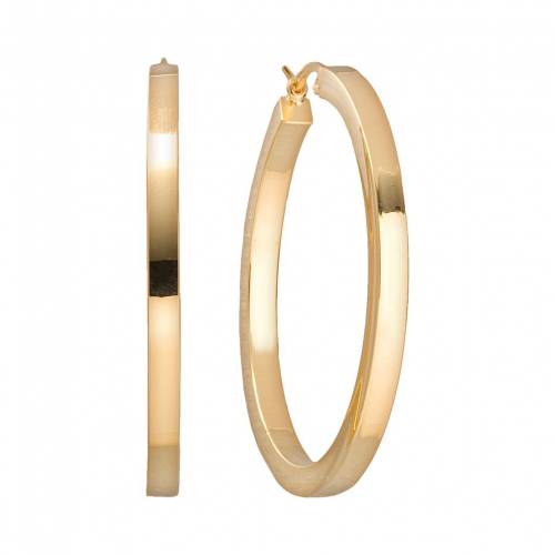 フープ イヤリング 銀色 シルバー 【 UNBRANDED 18K GOLD-OVER-SILVER HOOP EARRINGS / 18K SILVER 】 ジュエリー アクセサリー レディースジュエリー
