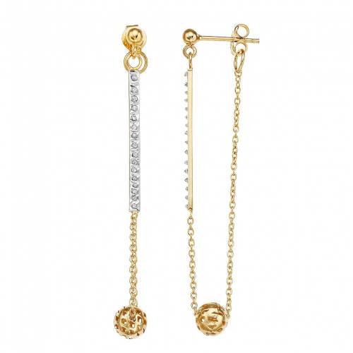 ダイヤモンド 銀色 シルバー イヤリング 【 DIAMOND MYSTIQUE STERLING SILVER DIAMOND ACCENT BALL DROP EARRINGS / 】 ジュエリー アクセサリー レディースジュエリー｜スニケス 36,465円