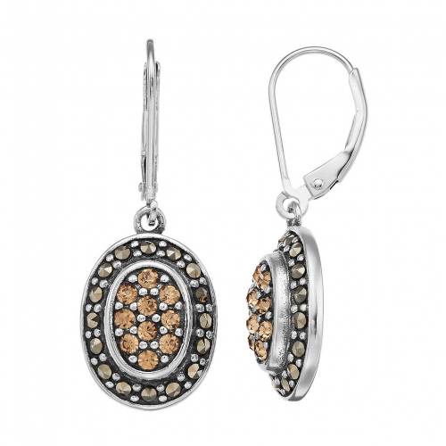 イヤリング & 【 TORI HILL MARCASITE CHAMPANGE CRYSTAL OVAL DROP EARRINGS / SILVERTONE 】 ジュエリー アクセサリー レディースジュエリー