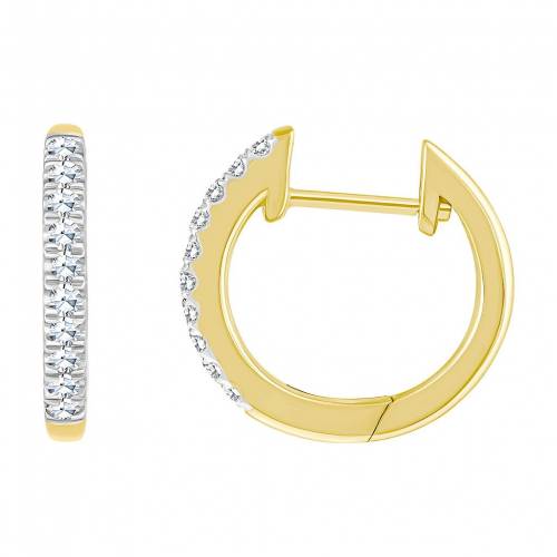 ゴールド ダイヤモンド フープ イヤリング T.W. 【 CELEBRATION GEMS 14K GOLD 1/8 CARAT DIAMOND HOOP EARRINGS / 】 ジュエリー アクセサリー レディースジュエリー