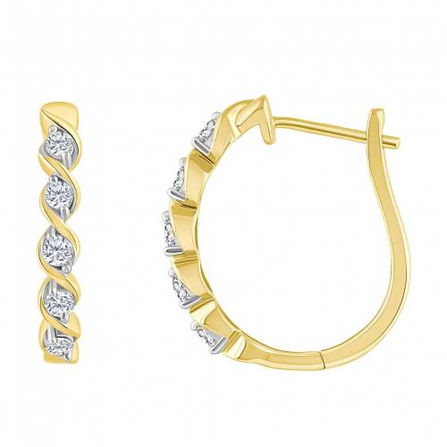 ゴールド ダイヤモンド フープ イヤリング T.W. 【 CELEBRATION GEMS 14K GOLD 1/3 CARAT DIAMOND HOOP EARRINGS / 】 ジュエリー アクセサリー レディースジュエリー|スニケス