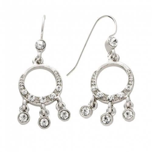 イヤリング 銀色 シルバー 【 1928 SILVER-TONE SIMULATED CRYSTAL DROP EARRINGS / SILVER TONE 】 ジュエリー アクセサリー レディースジュエリー｜スニケス