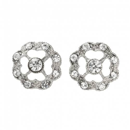 イヤリング 銀色 シルバー 【 1928 SILVER-TONE SIMULATED CRYSTAL STUD EARRINGS / SILVER TONE 】 ジュエリー アクセサリー レディースジュエリー