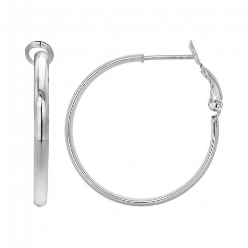 銀色 シルバー フープ イヤリング 灰色 グレー 【 PRIMROSE STERLING SILVER HOOP EARRINGS / GREY 】 ジュエリー アクセサリー レディースジュエリー|スニケス