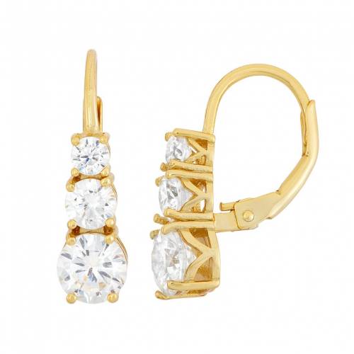 ゴールド 銀色 シルバー イヤリング 黄色 イエロー 【 UNBRANDED 14K GOLD OVER SILVER CUBIC ZIRCONIA GRADUATED DROP EARRINGS / YELLOW 】 ジュエリー アクセサリー レディースジュエリー