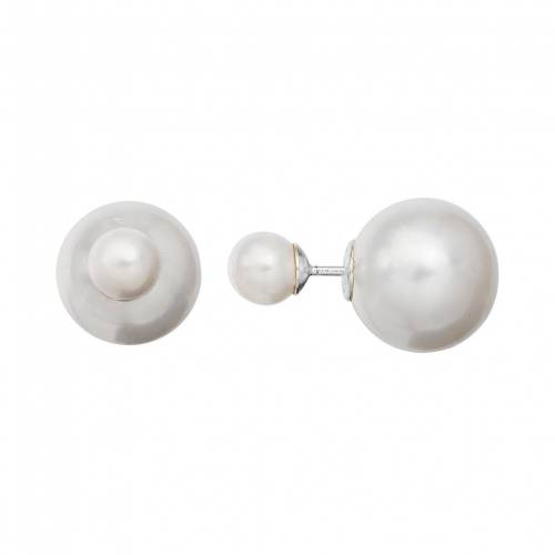 パール 銀色 シルバー イヤリング 白色 ホワイト 【 UNBRANDED SIMULATED PEARL STERLING SILVER FRONT-BACK STUD EARRINGS / WHITE 】 ジュエリー アクセサリー レディースジュエリー|スニケス