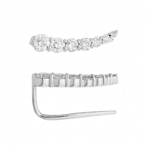 コレクション 白色 ホワイト ゴールド ダイヤモンド イヤリング T.W. 【 UNBRANDED THE REGAL COLLECTION 14K WHITE GOLD 1/2 CARAT DIAMOND EAR CLIMBER EARRINGS / 】 ジュエリー アクセサリー レディースジュエリー｜スニケス
