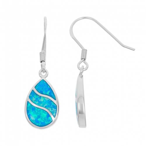 青色 ブルー 銀色 シルバー イヤリング 【 UNBRANDED LAB-CREATED BLUE OPAL STERLING SILVER TEARDROP EARRINGS / 】 ジュエリー アクセサリー レディースジュエリー|スニケス