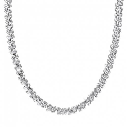 Stella Grace シルバーグレイ シルバー 金剛 ローンテニス 首飾り T W Silver Stella Grace Sterling 2 Carat Diamond Tennis Necklace Eurovisionbd Com