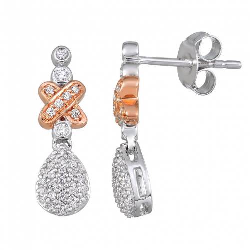 ゴールド ダイヤモンド イヤリング T.W. 【 UNBRANDED TWO TONE 10K GOLD 1/3 CARAT DIAMOND DROP EARRINGS / 10K TWO TONE 】 ジュエリー アクセサリー レディースジュエリー