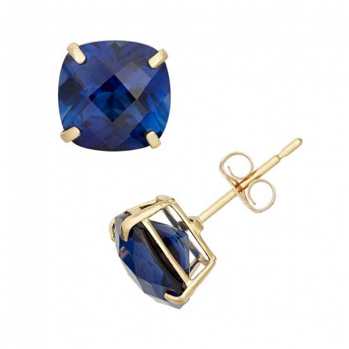 ゴールド イヤリング 青色 ブルー 【 UNBRANDED DESIGNS BY GIOELLI LAB-CREATED SAPPHIRE 10K GOLD STUD EARRINGS / BLUE 】 ジュエリー アクセサリー レディースジュエリー|スニケス