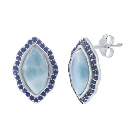 銀色 シルバー イヤリング & 【 UNBRANDED STERLING SILVER MARQUISE LARIMAR LAB-CREATED SAPPHIRE EARRINGS / 】 ジュエリー アクセサリー レディースジュエリー|スニケス