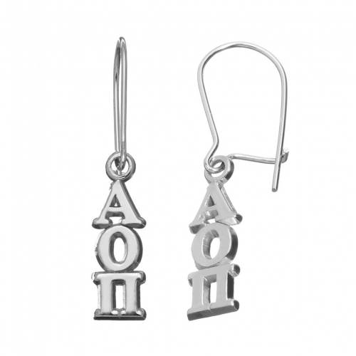 ロゴアート Logoart アルファ イヤリング 灰色 グレー Logoart Alpha Omicron Pi Sorority Drop Earrings Grey Breakinghierarchy Com