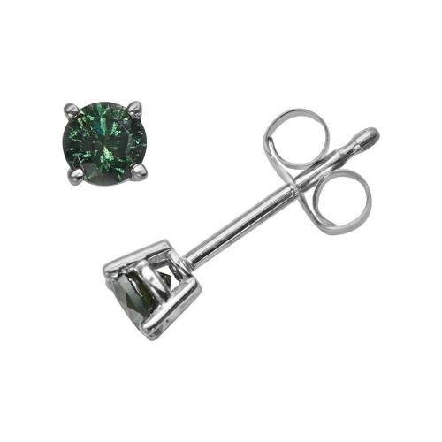 Unbranded 白色 ホワイト ゴールド 緑 グリーン ダイヤモンド イヤリング 3ct T W Green Unbranded 14k White Gold 1 Roundcut Diamond Stud Earrings Sittingseat Com