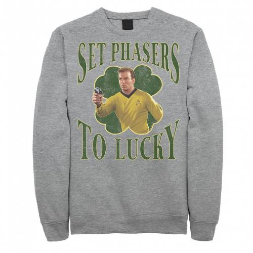 高価値セリー ファッションブランド カジュアル ファッション キャラクター St スウェットシャツ トレーナー Athletic ヘザー St Patty S メンズ Heather Licensed Character Star Trek Next Generation Lucky Sweatshirt Athletic 最新人気 スウェット
