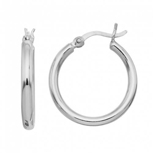 プラチナム 銀色 シルバー フープ イヤリング 灰色 グレー 【 UNBRANDED PLATINUM OVER SILVER HOOP EARRINGS / GREY 】 ジュエリー アクセサリー レディースジュエリー