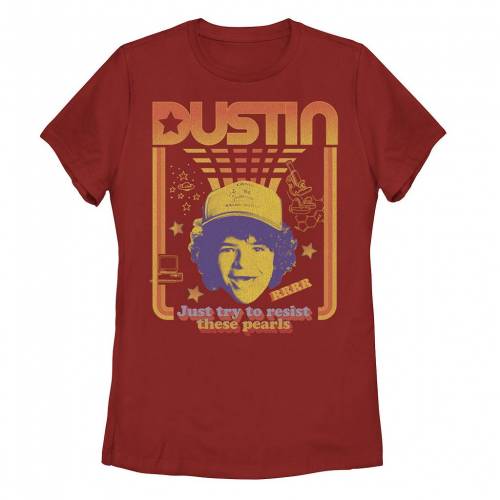 【★百貨店SALE★6/11夜夜中2時迄】文字記号 プルオーバー 赤 赤いこと 【 LICENSED CHARACTER STRANGER THINGS DUSTIN FLOATING HEAD RESIST THE PEARLS STAR TEE / RED 】 キッズ もの言う花 マタニティ トップス カットソー