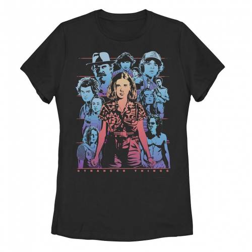 【★百貨店SALE★6/11夜夜中2時迄】文字記号 プルオーバー 黒いこと 黒いこと 【 LICENSED CHARACTER STRANGER THINGS GROUP SHOT POPULOUS GAZING TEE / BLACK 】 キッズ もの言う花 マタニティ トップス カットソー