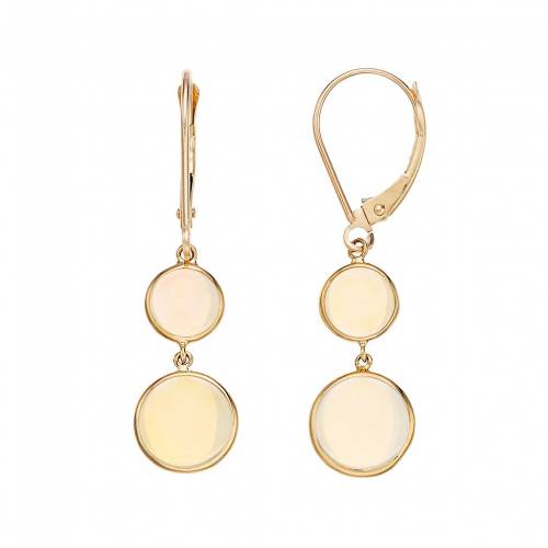 ゴールド イヤリング 【 JEWELMAK 14K GOLD OPAL LEVERBACK DROP EARRINGS / 14K GOLD 】 ジュエリー アクセサリー レディースジュエリー｜スニケス