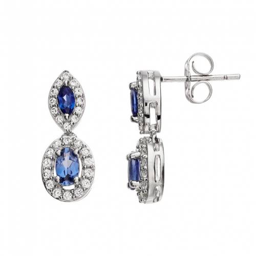 銀色 シルバー 白色 ホワイト イヤリング & 【 UNBRANDED STERLING SILVER LAB-CREATED GEMSTONE WHITE SAPPHIRE DROP EARRINGS / 】 ジュエリー アクセサリー レディースジュエリー 25,690円