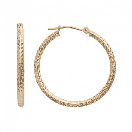 ゴールド フープ イヤリング 【 UNBRANDED 14K GOLD FACETED HOOP EARRINGS / 】 ジュエリー アクセサリー レディースジュエリー