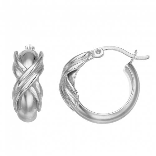銀色 シルバー フープ イヤリング X" 【 UNBRANDED STERLING SILVER POLISHED HOOP EARRINGS / STERLING SILVER 】 ジュエリー アクセサリー レディースジュエリー